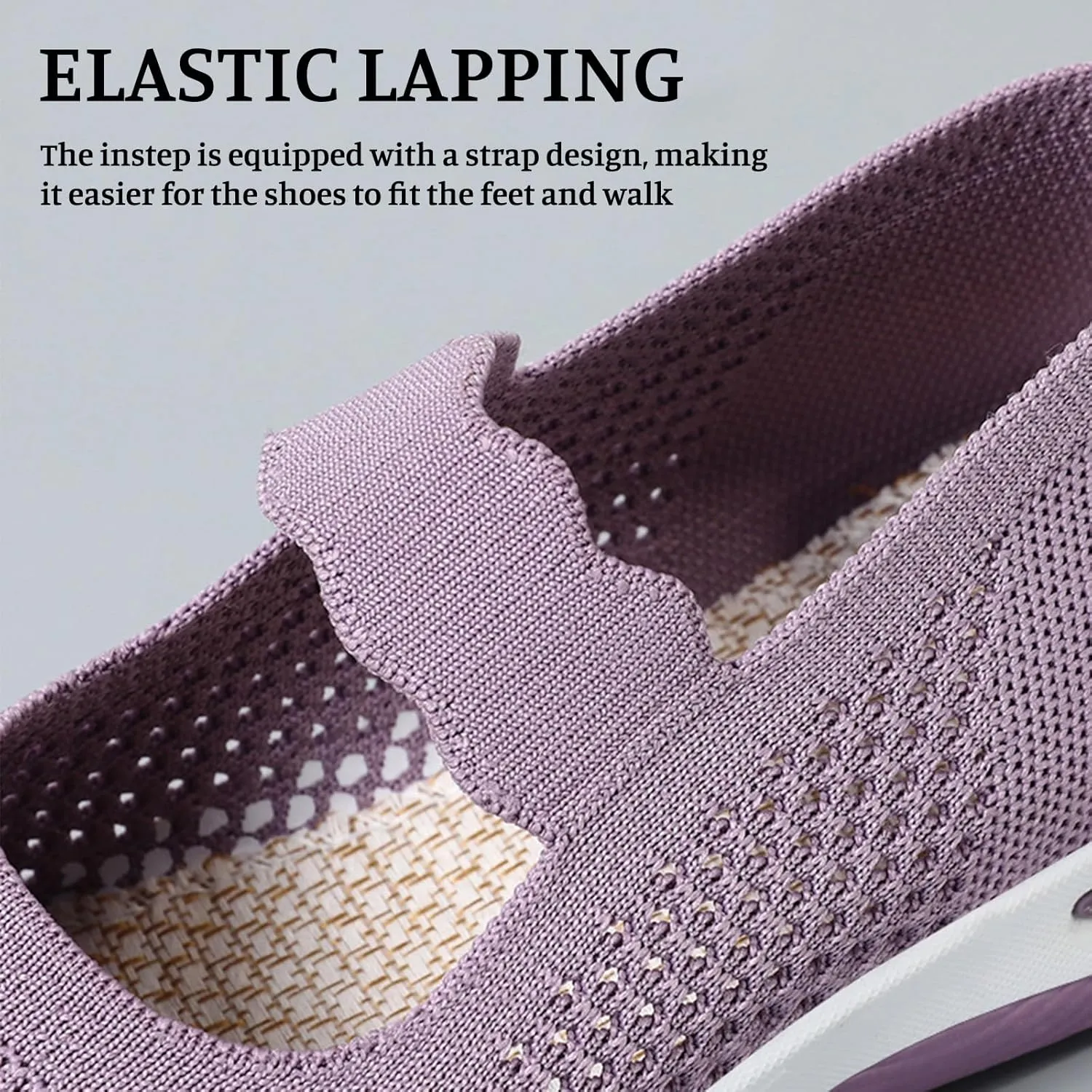 Women's Woven Orthopedic Sneakers Summer Breathable Mesh Hollow Out Soft Sole Walking Shoes Casual Lightweight Slip on Sneakers Comfortable Nurse Flats with Arch Support