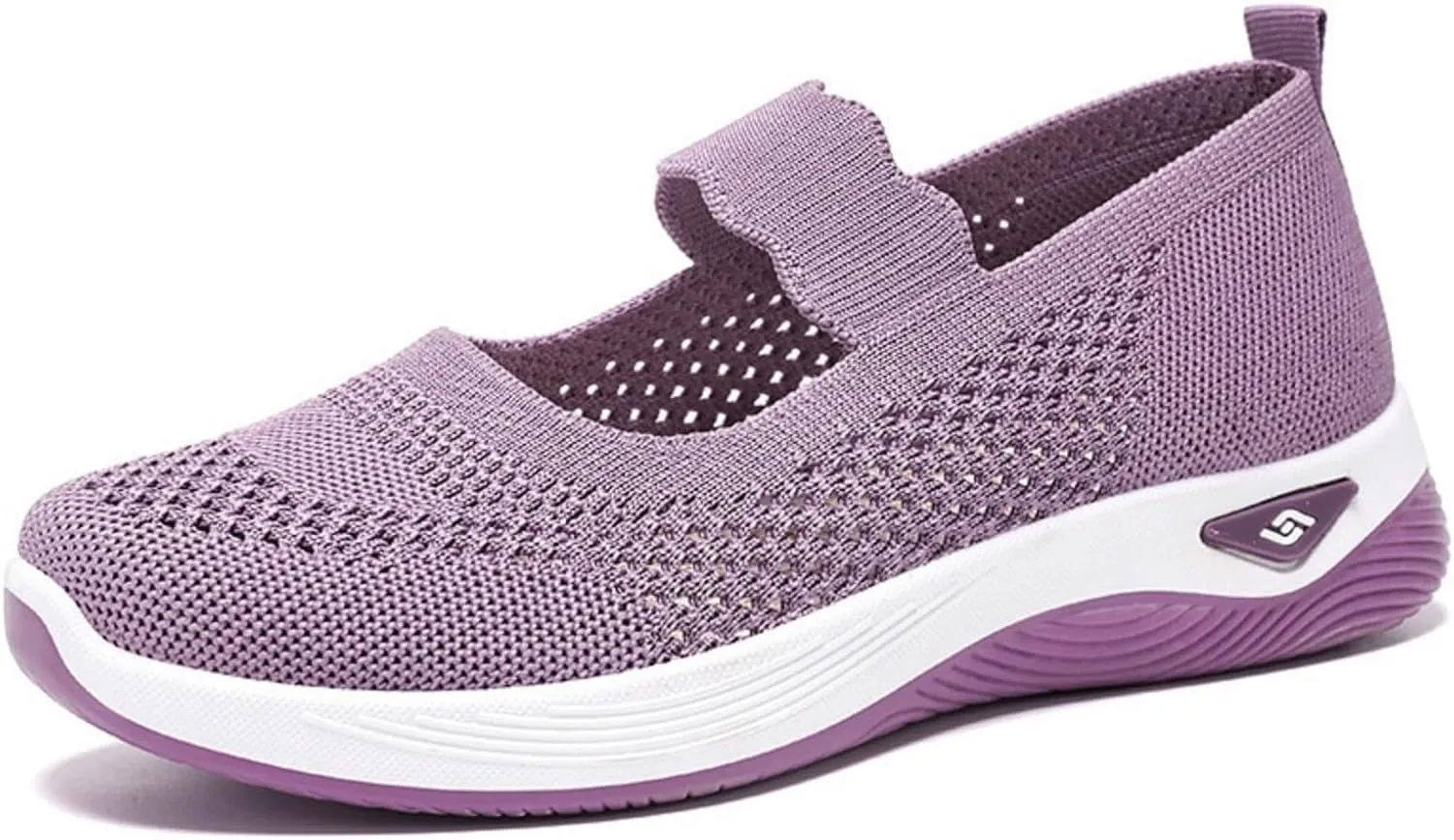 Women's Woven Orthopedic Sneakers Summer Breathable Mesh Hollow Out Soft Sole Walking Shoes Casual Lightweight Slip on Sneakers Comfortable Nurse Flats with Arch Support