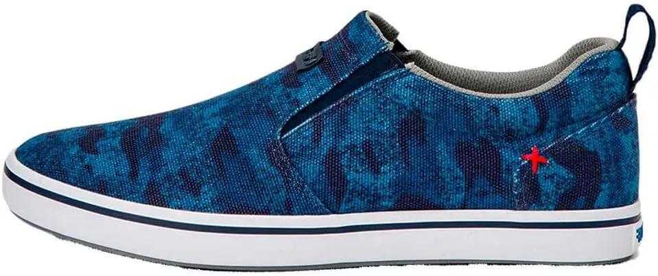Xtratuf Men's Sharkbyte Durable Water Breathable Slip-Resistant Shoes Loafer, Blue Camo, 8.5